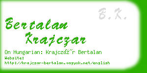 bertalan krajczar business card